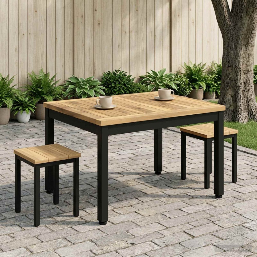 vidaXL Kaffeebord Vit och svart 50 x 60,5 x 36 cm Massivt Akaciaträ