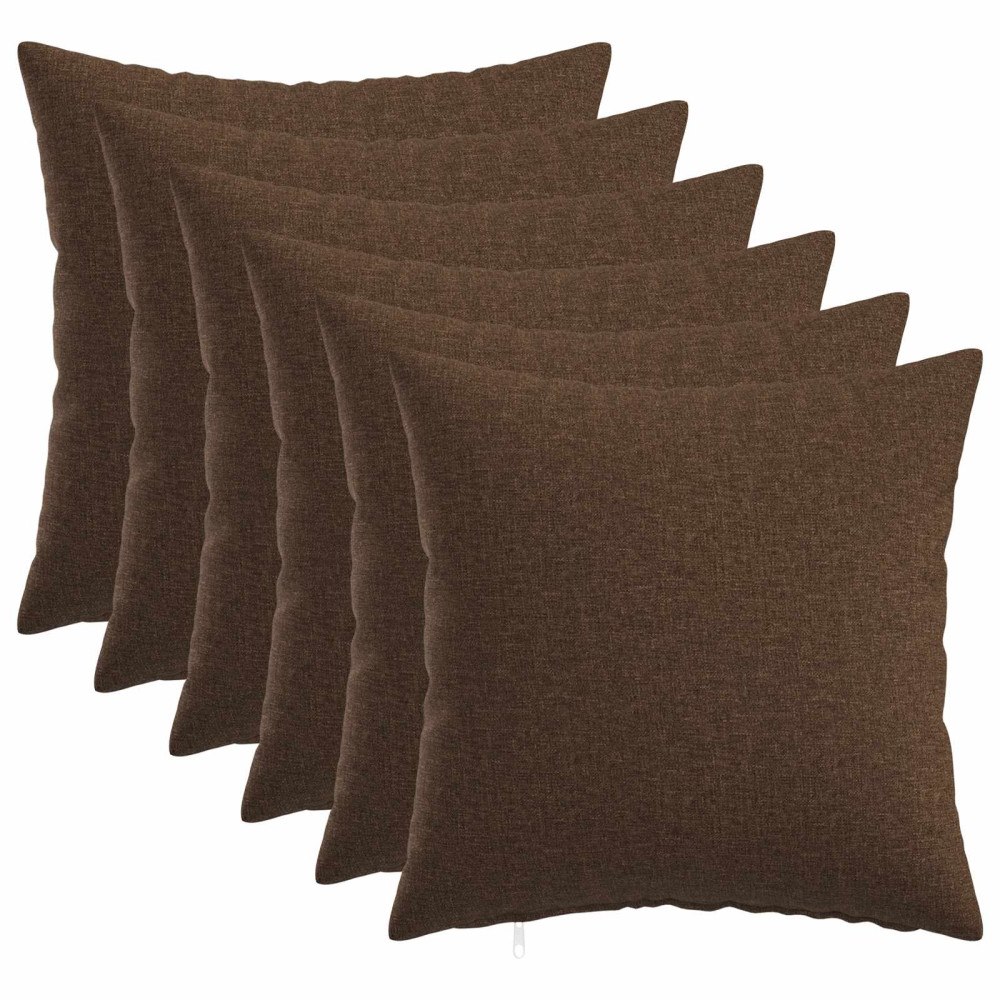 vidaXL Kuddöverdrag 6 st HEERLEN Brun 35 x 35 cm Tyg