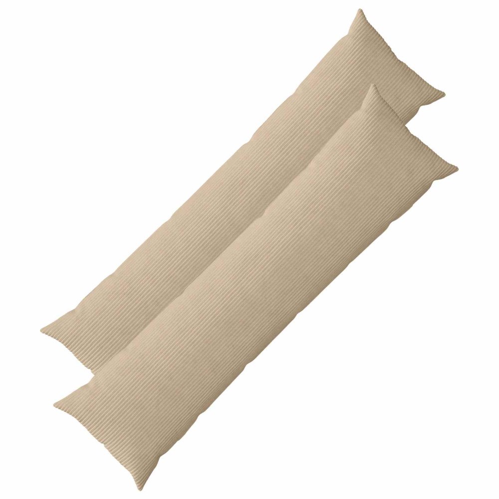 vidaXL Kuddöverdrag 2 st HEERLEN Taupe 40 x 145 cm manchester