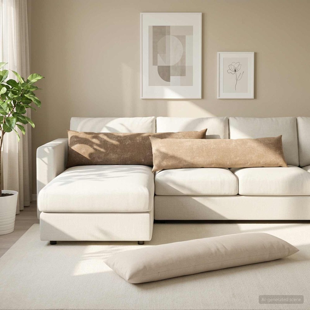 vidaXL Kuddöverdrag 2 st HEERLEN Taupe 40 x 145 cm Chenilletyg