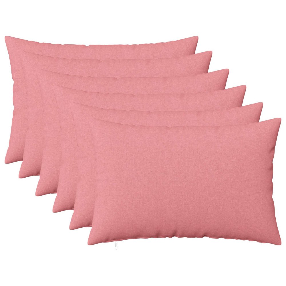 vidaXL Kuddöverdrag 6 st HEERLEN Rosa 40 x 60 cm Tyg