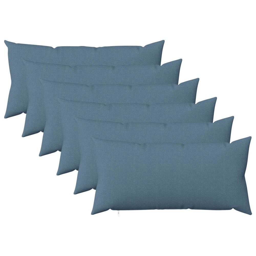 vidaXL Kuddöverdrag 6 st HEERLEN Jeansblå 40 x 70 cm Tyg