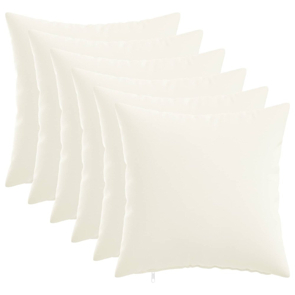 vidaXL Kuddöverdrag 6 st HEERLEN Vit 45 x 45 cm Tyg