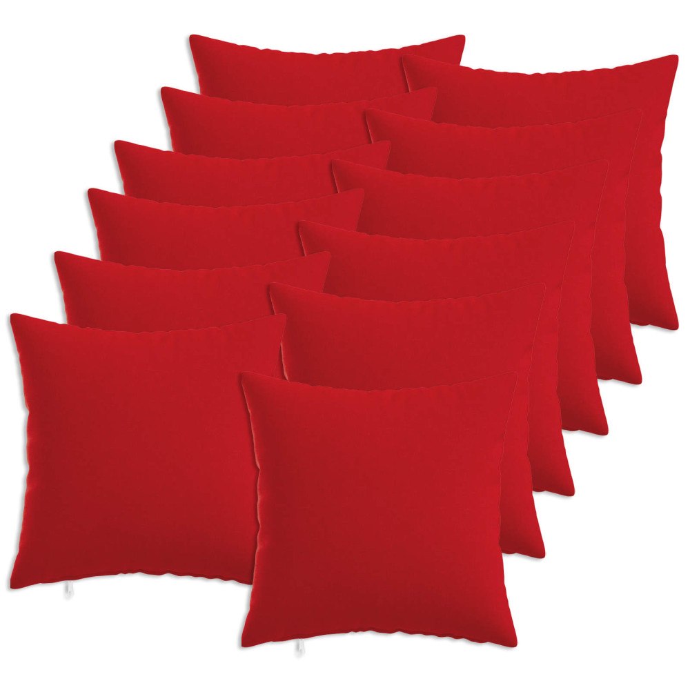 vidaXL Kuddöverdrag 12 st HEERLEN Röd 45 x 45 cm Tyg