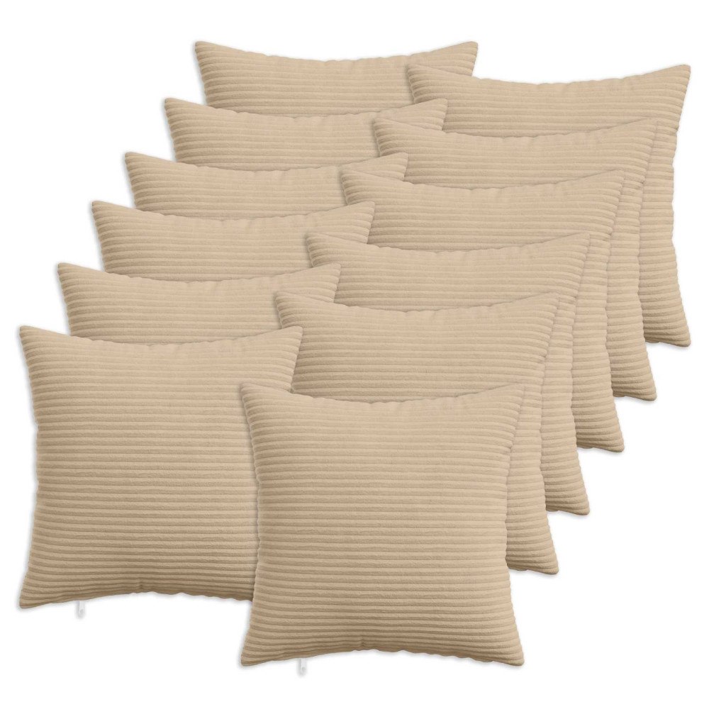 vidaXL Kuddöverdrag 12 st HEERLEN Taupe 45 x 45 cm manchester