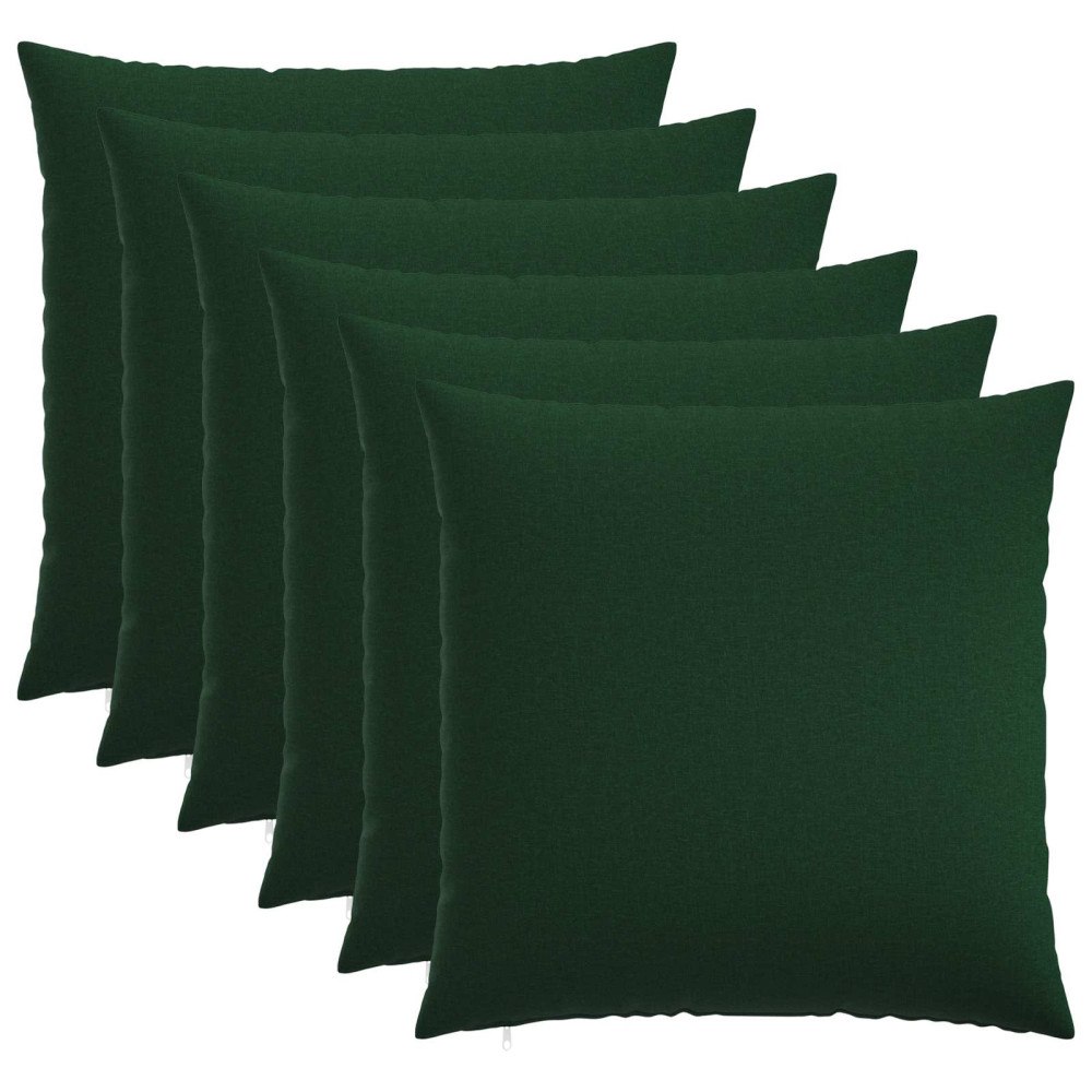 vidaXL Kuddöverdrag 6 st HEERLEN Mörkgrön 80 x 80 cm Tyg