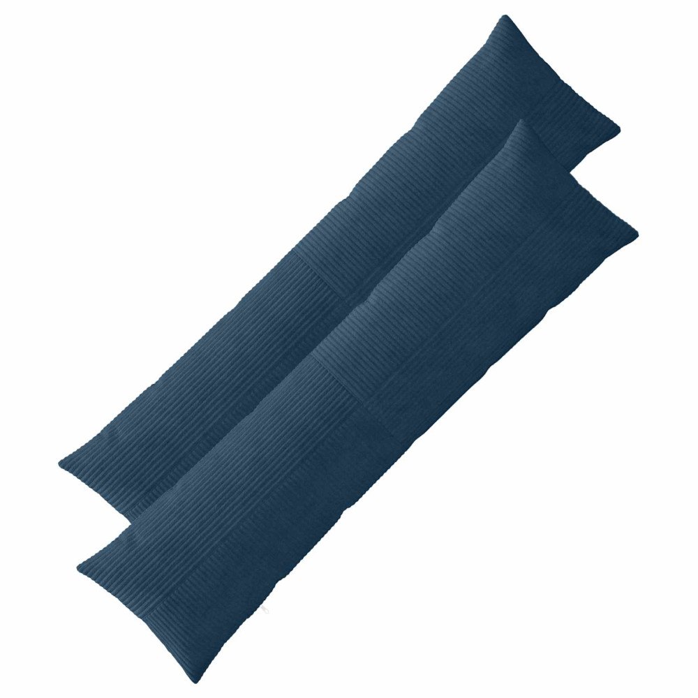 vidaXL Kuddöverdrag 2 st ALMELO Mörkblå 40 x 145 cm manchester
