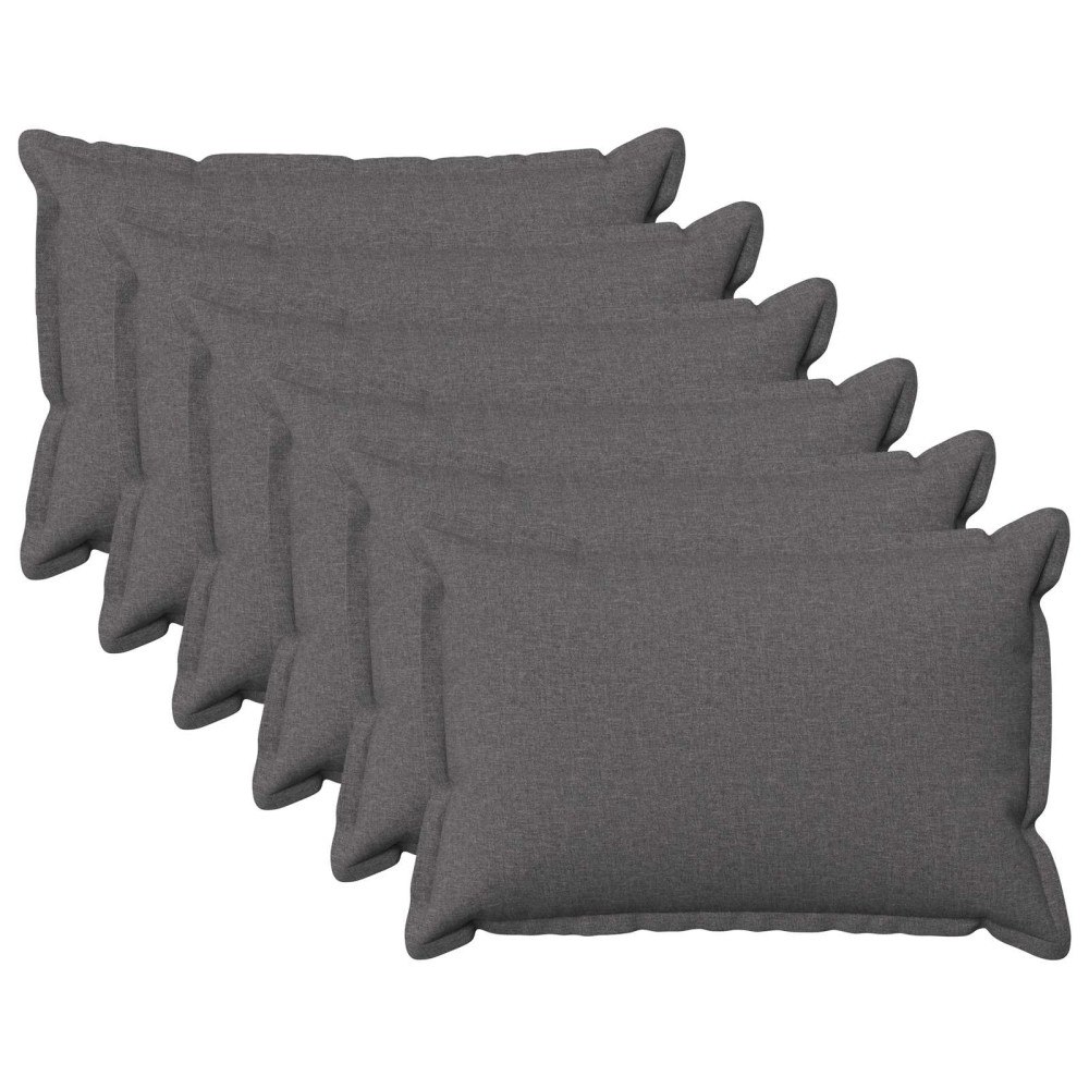 vidaXL Kuddöverdrag 6 st HOUTEN Ljusgrå 30 x 50 cm Faux Linne