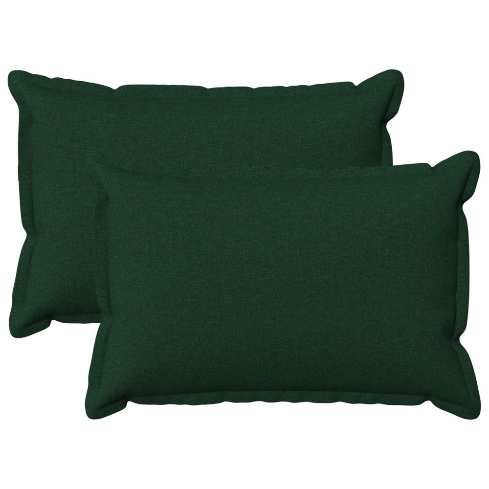vidaXL Kuddöverdrag 2 st HOUTEN Mörkgrön 40 x 60 cm Faux Linne