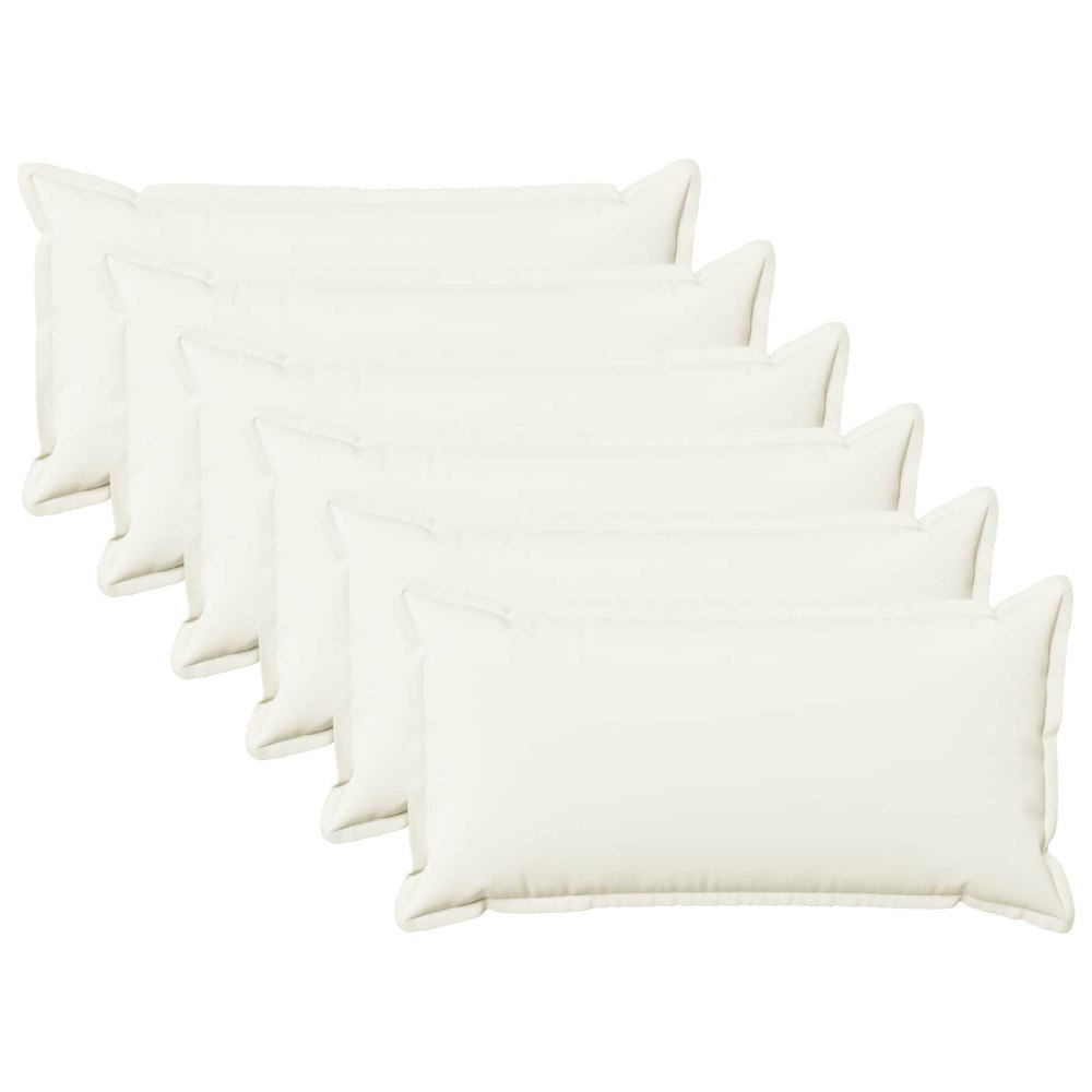 vidaXL Kuddöverdrag 6 st HOUTEN Vit 40 x 80 cm Faux Linne