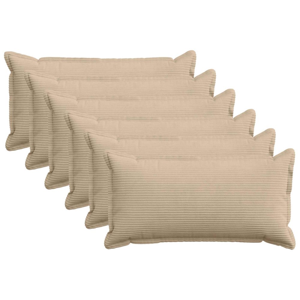 vidaXL Kuddöverdrag 6 st HOUTEN Taupe 40 x 80 cm manchester