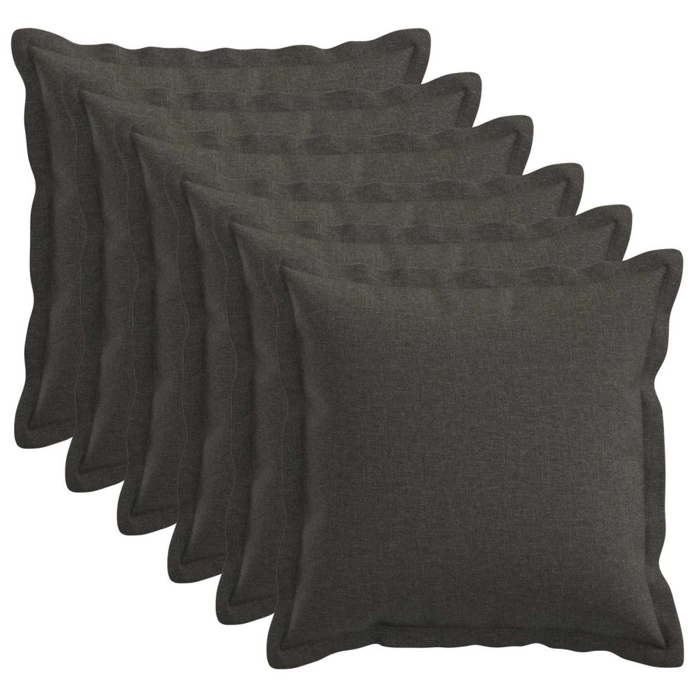 vidaXL Kuddöverdrag 6 st HOUTEN Mörkgrå 50 x 50 cm Faux Linne
