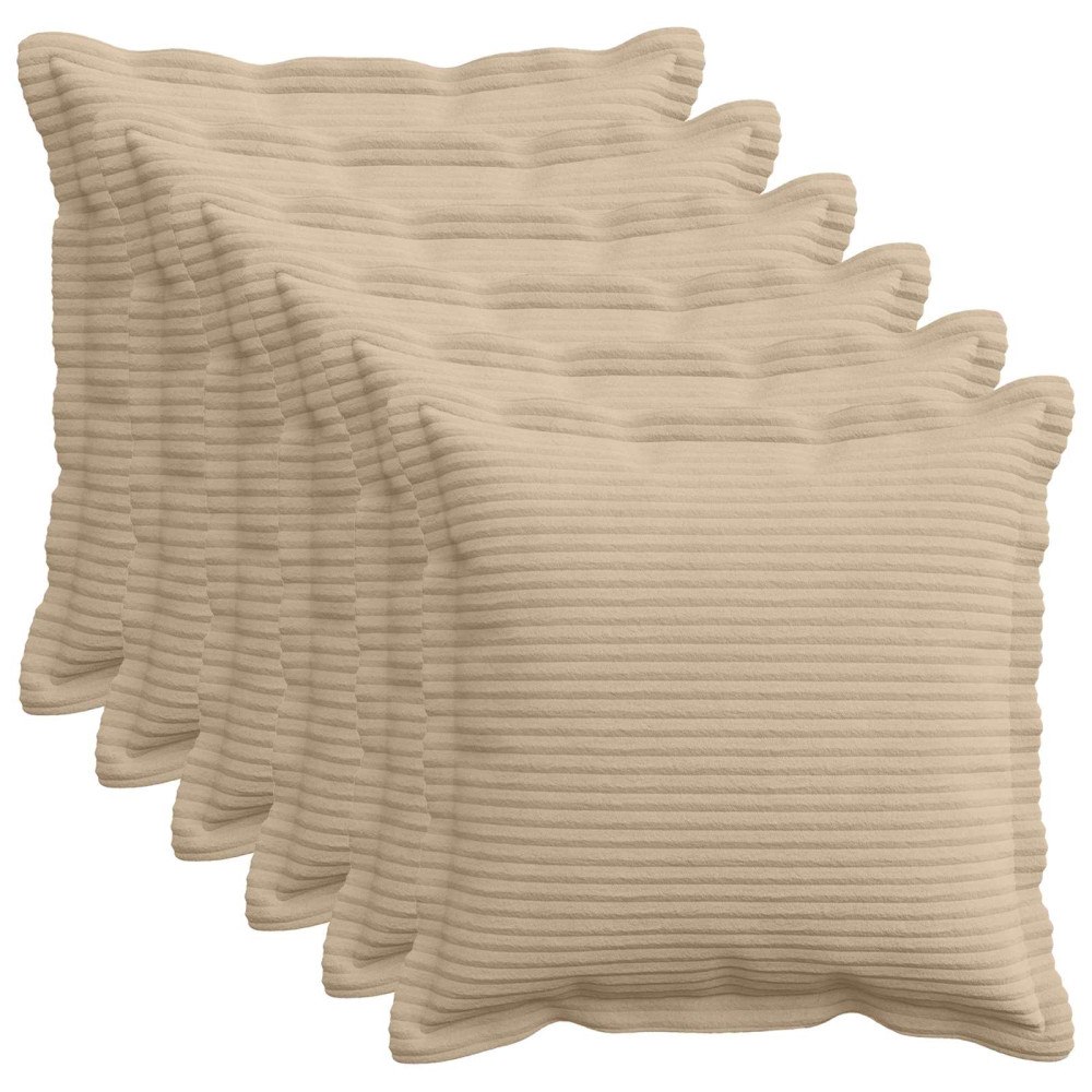 vidaXL Kuddöverdrag 6 st HOUTEN Taupe 50 x 50 cm manchester
