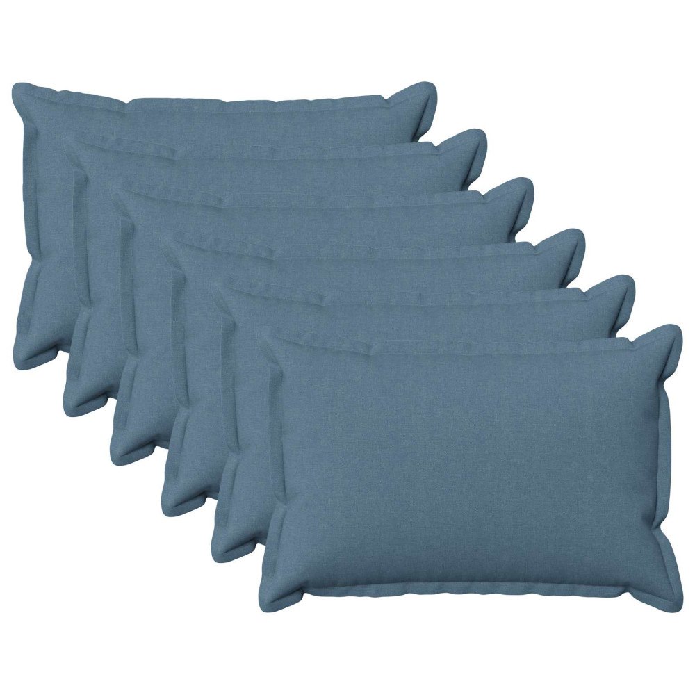 vidaXL Kuddöverdrag 6 st HOUTEN Jeansblå 50 x 70 cm Faux Linne
