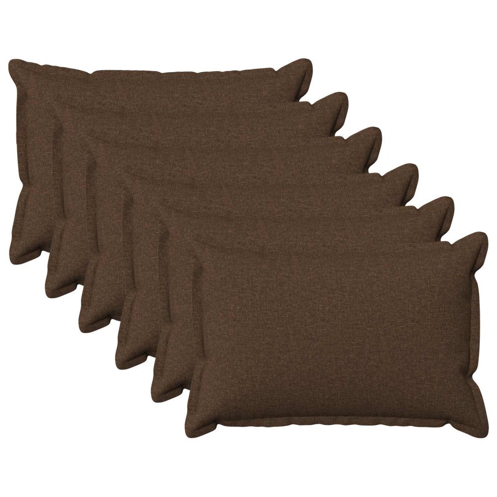 vidaXL Kuddöverdrag 6 st HOUTEN Brun 50 x 75 cm Faux Linne