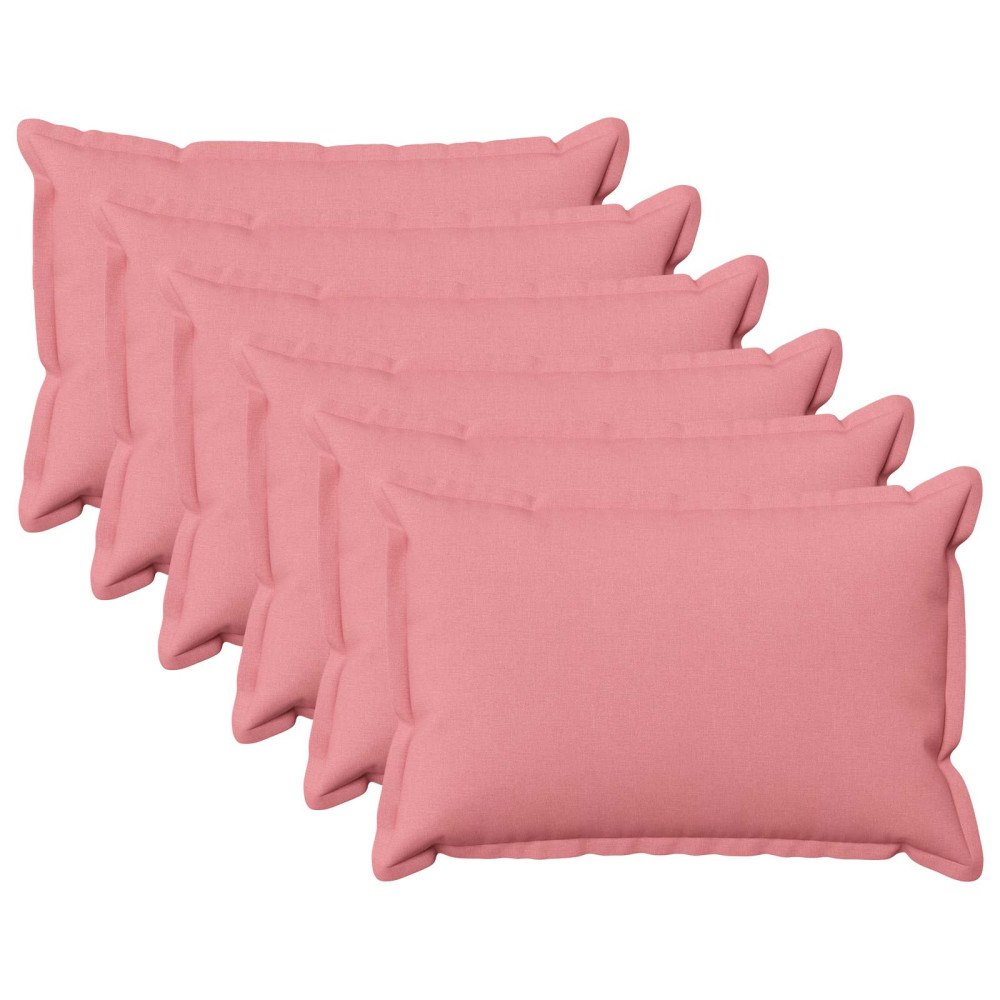 vidaXL Kuddöverdrag 6 st HOUTEN Rosa 50 x 80 cm Faux Linne