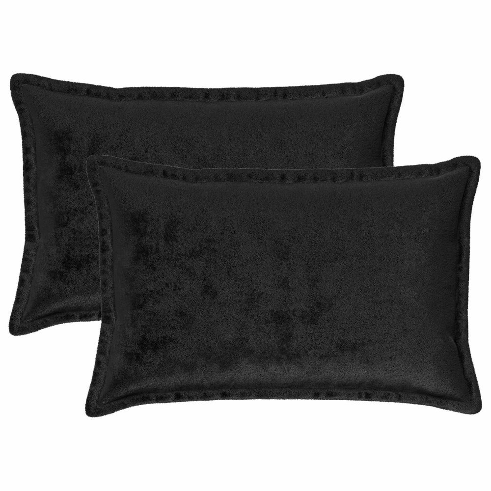 vidaXL Kuddöverdrag 2 st HOUTEN Svart 50 x 80 cm Flanell