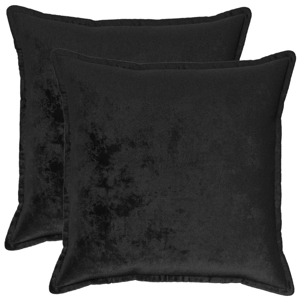 vidaXL Kuddöverdrag 2 st HOUTEN Svart 60 x 60 cm Flanell
