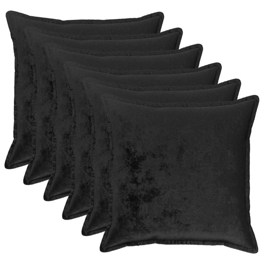 vidaXL Kuddöverdrag 6 st HOUTEN Svart 65 x 65 cm Flanell