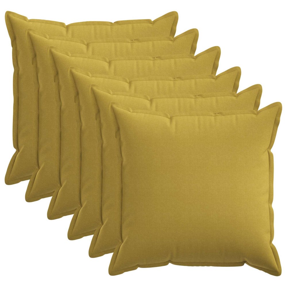 vidaXL Kuddöverdrag 6 st HOUTEN Ljusgrön 80 x 80 cm Faux Linne
