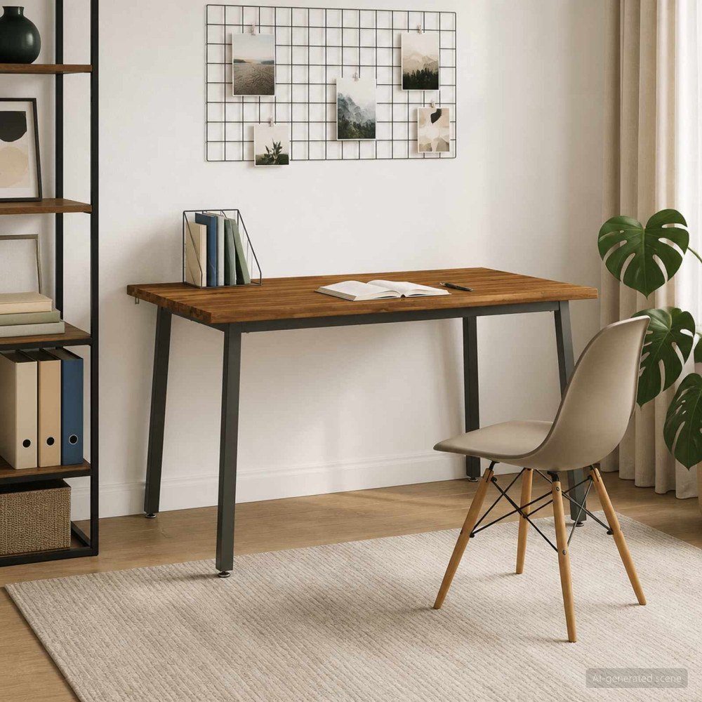 vidaXL 140 x 70 x 75 cm Massivt Akaciaträ Naturlig och Kaffe