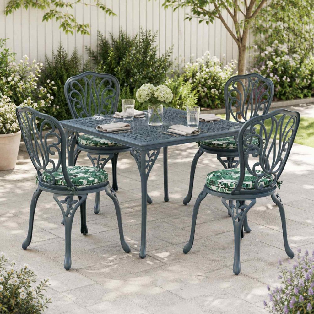 vidaXL 4-delade Sittdynor SOEST 4 st 100% Polyester Bladmönster