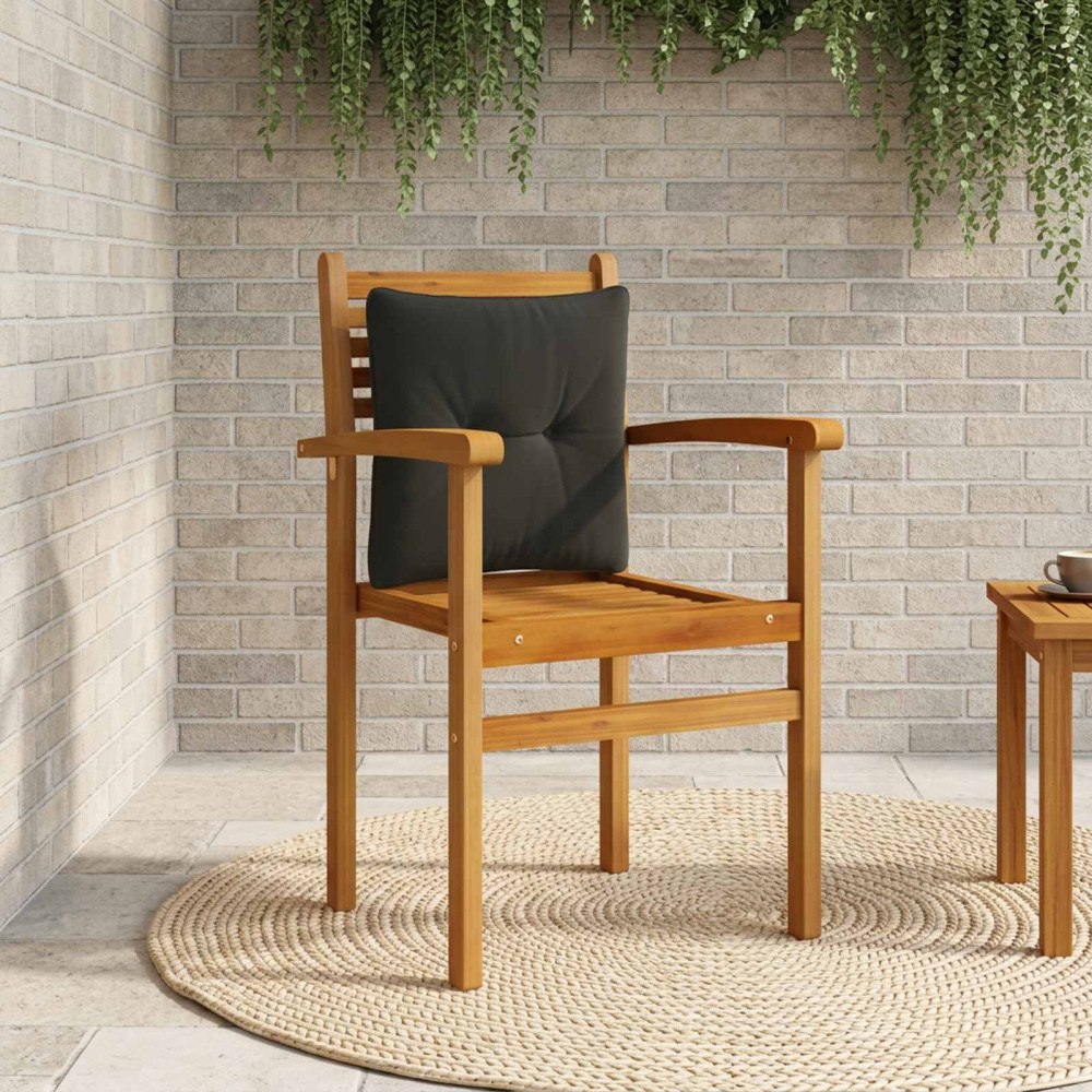 vidaXL Ryggkudde PUTTEN 100% Polyester Svart 40 x 40 x 10 cm