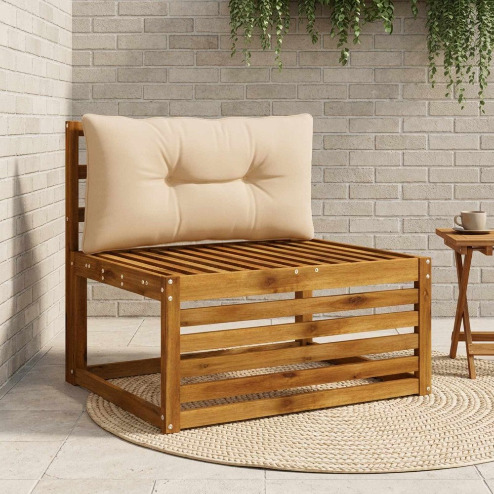 vidaXL Ryggkudde PUTTEN 100% Polyester Sand 70 x 40 x 10 cm