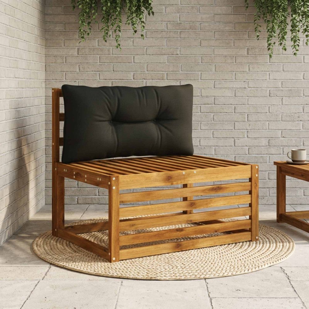 vidaXL Ryggkudde PUTTEN 100% Polyester Svart 70 x 40 x 10 cm