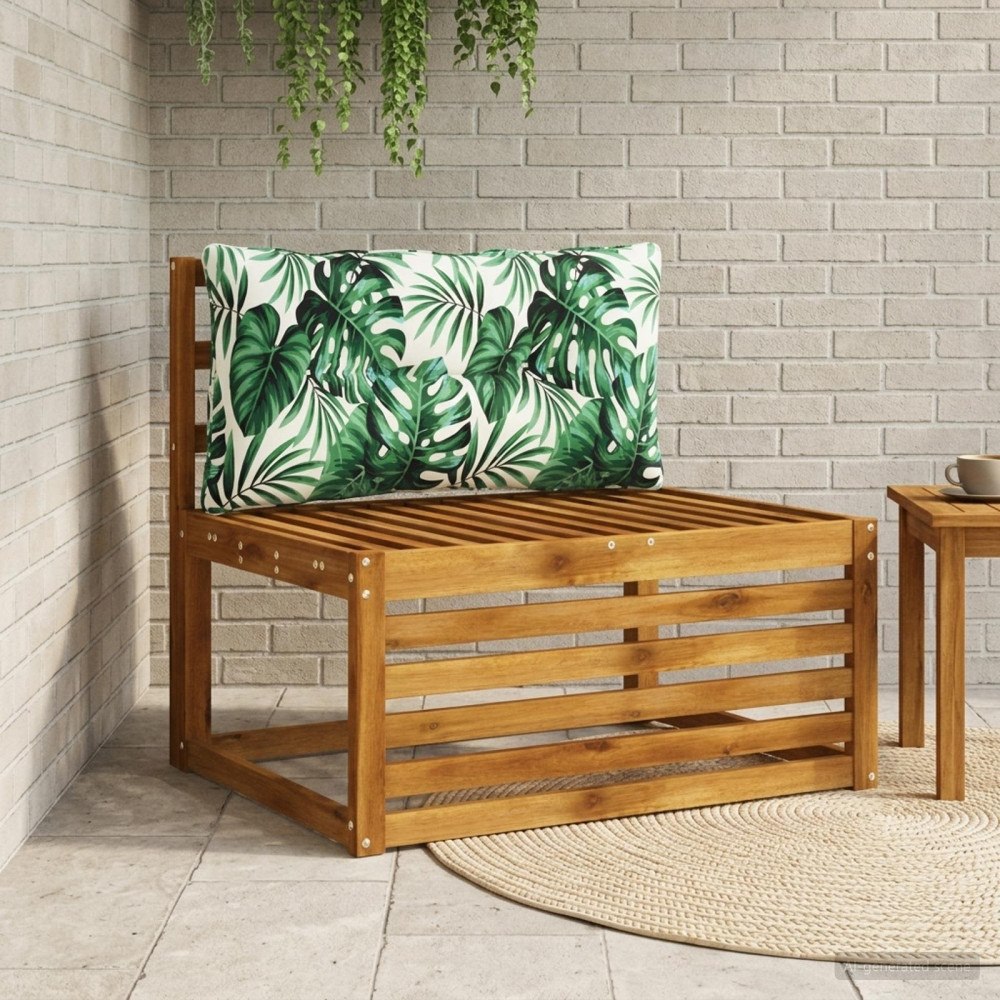 vidaXL Ryggkudde PUTTEN 100% Polyester Bladmönster 70 x 40 x 10 cm