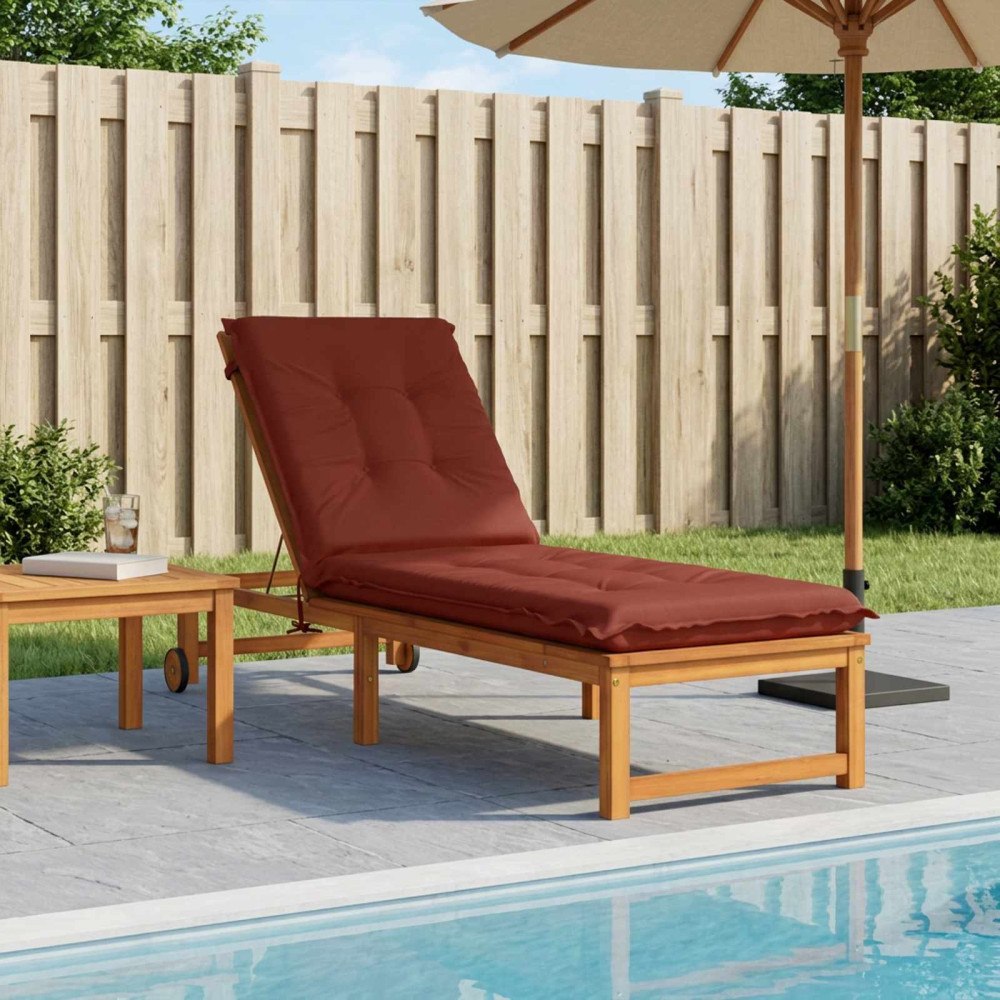 vidaXL Solstol Kudde GEMERT 100% Polyester Röd 190 x 50 x 9 cm