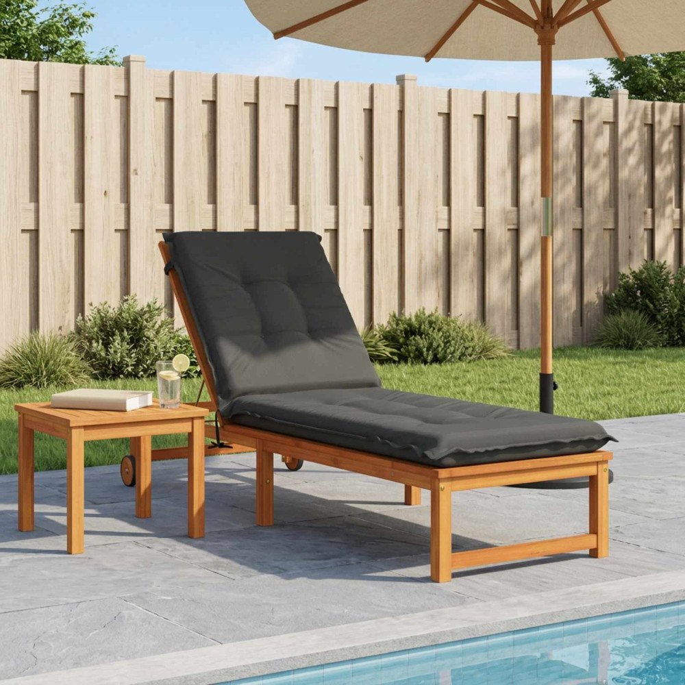 vidaXL Solstol Kudde GEMERT 100% Polyester Antracit 190 x 50 x 9 cm