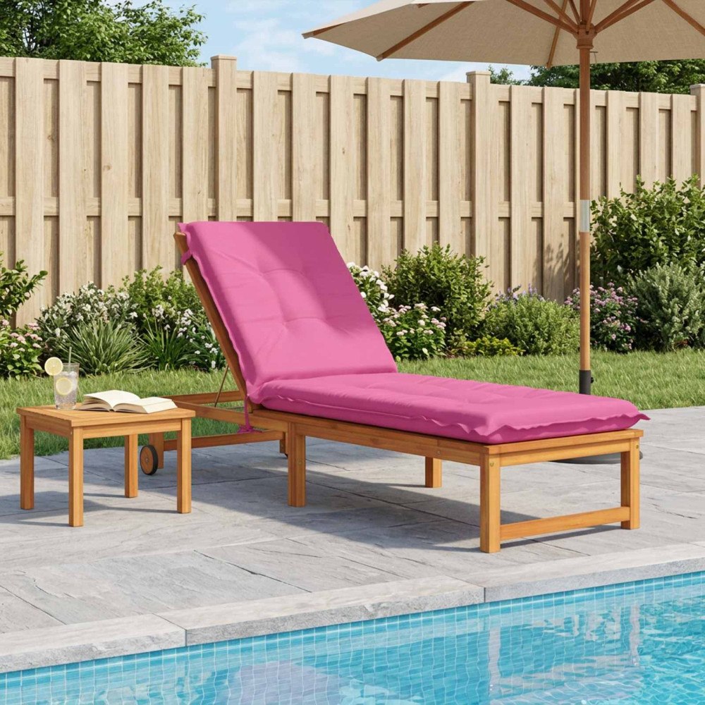 vidaXL Solstol Kudde GEMERT 100% Polyester Rosa 190 x 50 x 9 cm
