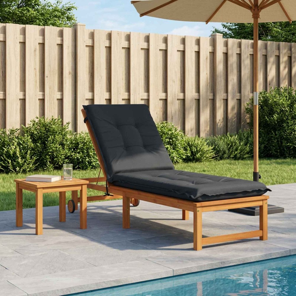 vidaXL Solstol Kudde GEMERT 100% Polyester Mörkblå 190 x 60 x 9 cm