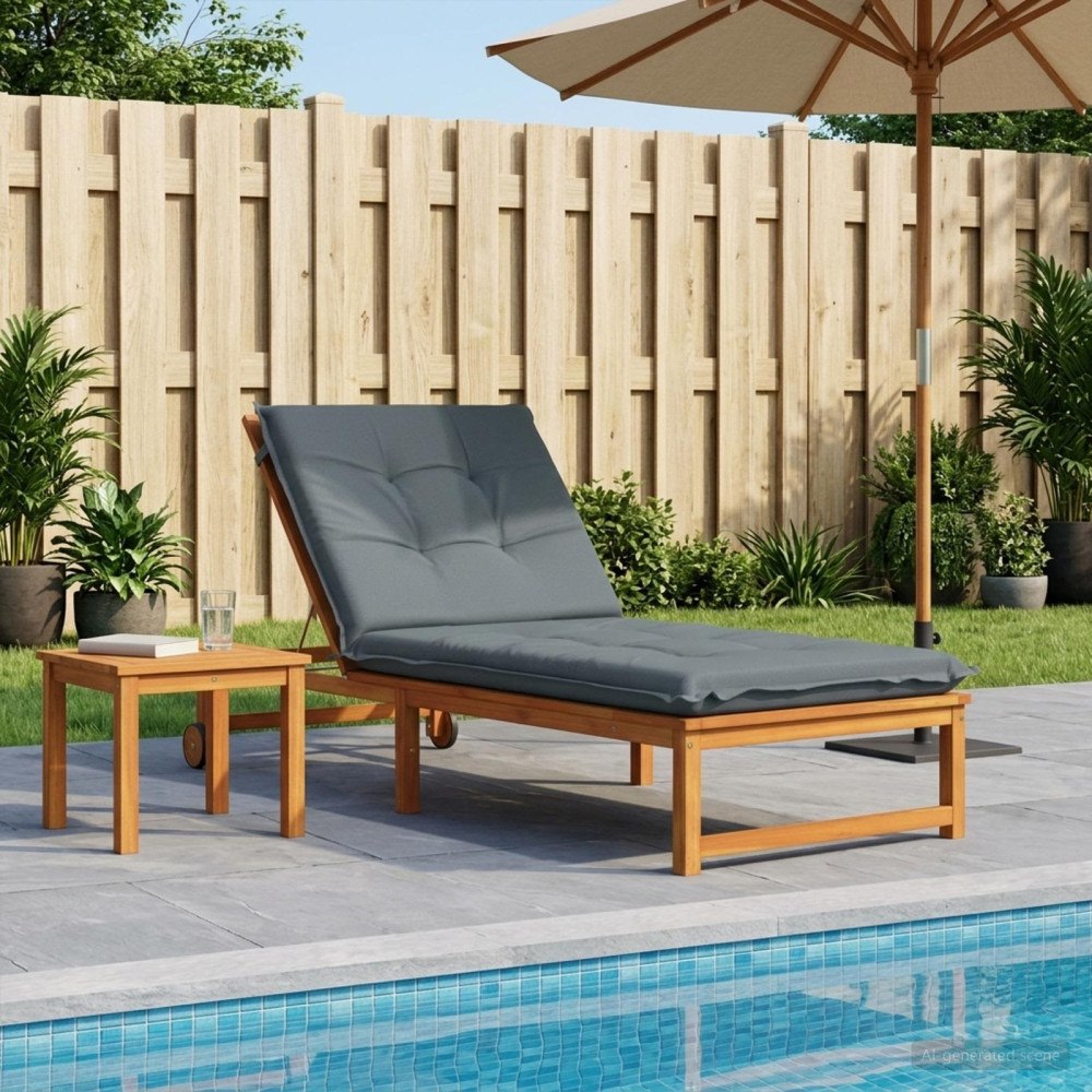vidaXL Solstol Kudde GEMERT 100% Polyester Blå 190 x 80 x 9 cm