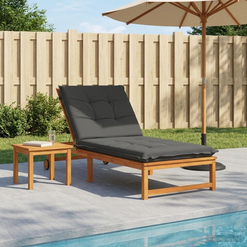 vidaXL Solstol Kudde GEMERT 100% Polyester Antracit 190 x 80 x 9 cm