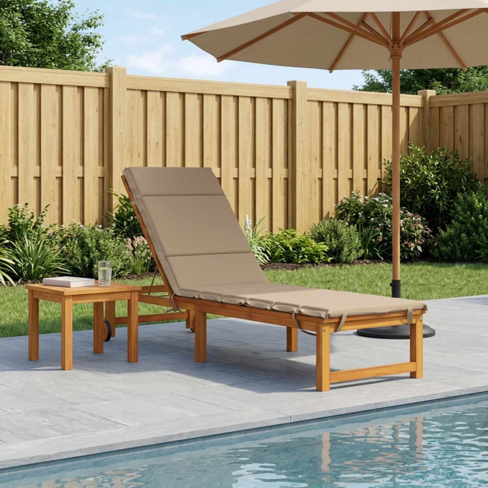 vidaXL Solstol Kudde GEMERT 100% Polyester Sand 200 x 60 x 3 cm