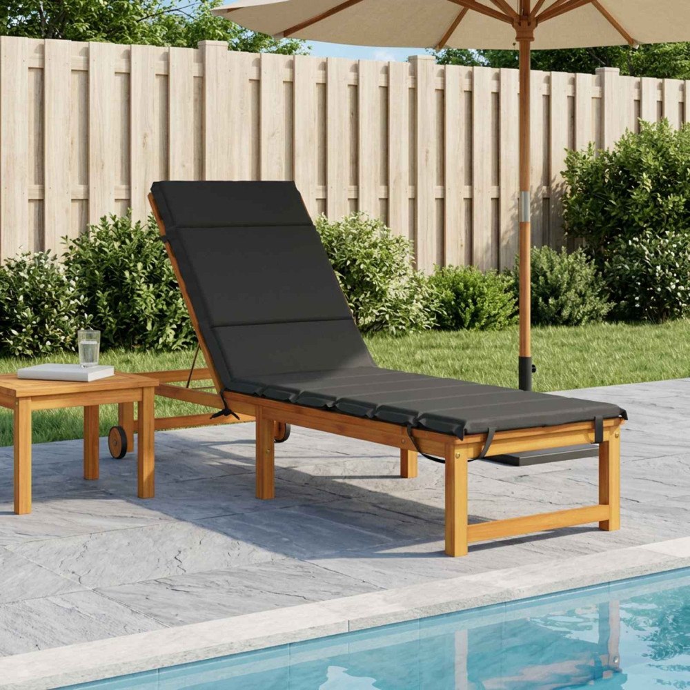 vidaXL Solstol Kudde GEMERT 100% Polyester Antracit 200 x 60 x 3 cm