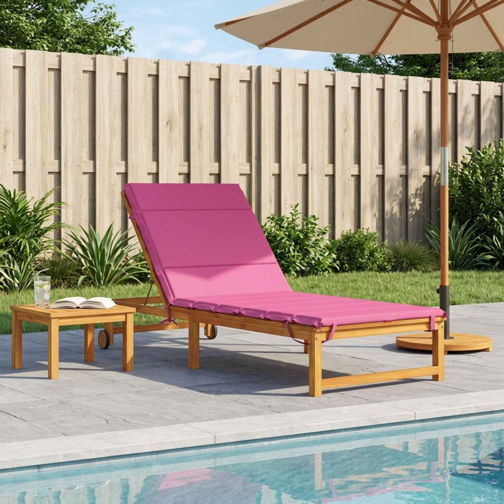 vidaXL Solstol Kudde GEMERT 100% Polyester Rosa 200 x 70 x 3 cm