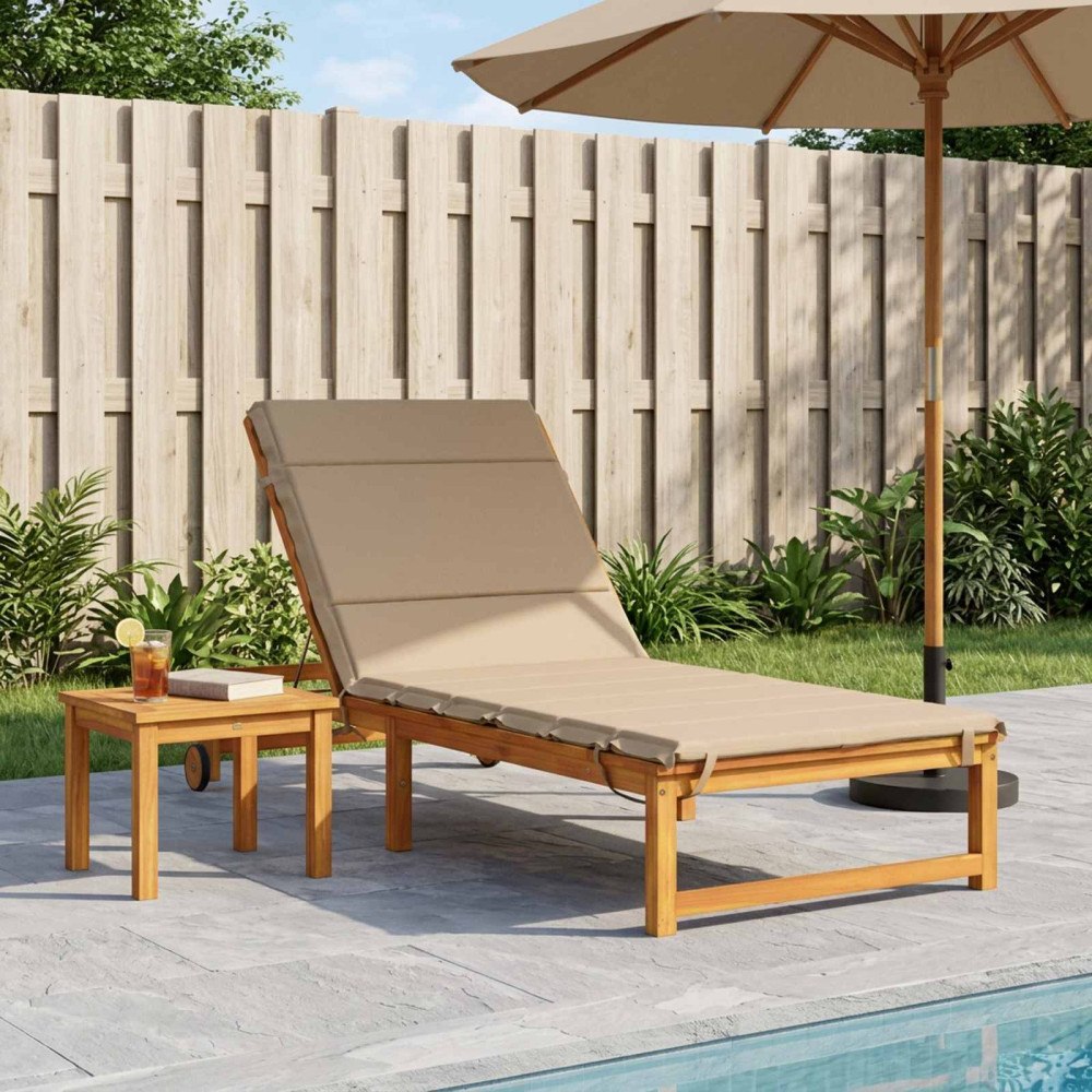 vidaXL Solstol Kudde GEMERT 100% Polyester Sand 200 x 80 x 3 cm
