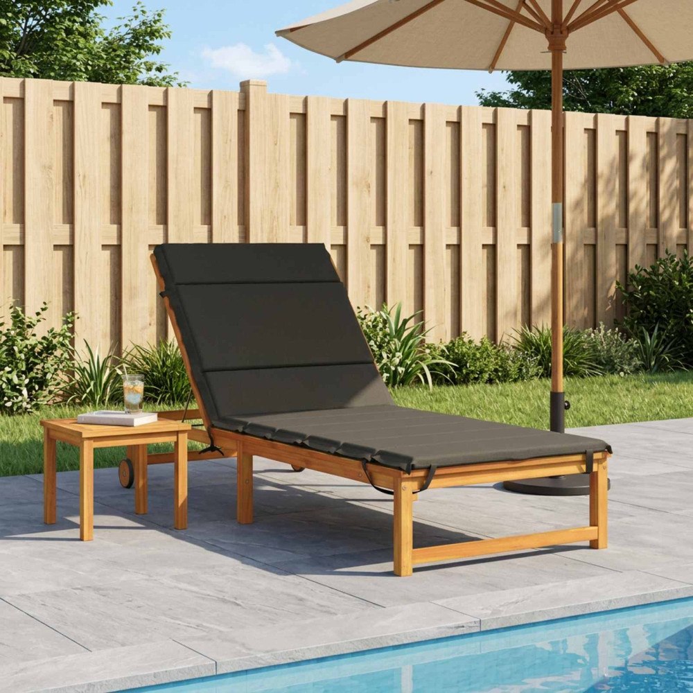 vidaXL Solstol Kudde GEMERT 100% Polyester Antracit 200 x 80 x 3 cm