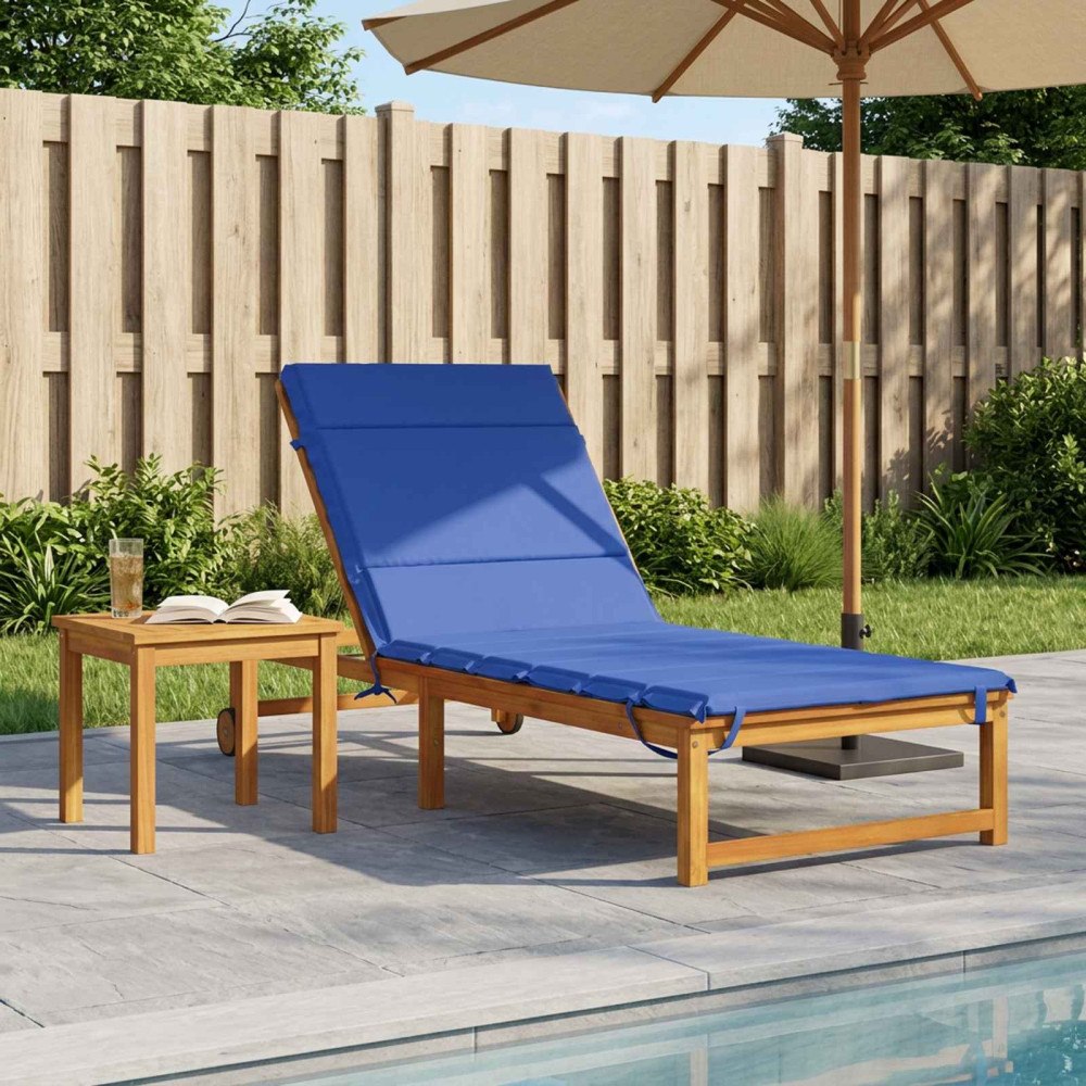 vidaXL Solstol Kudde GEMERT 100% Polyester Kungsblå 200 x 80 x 3 cm