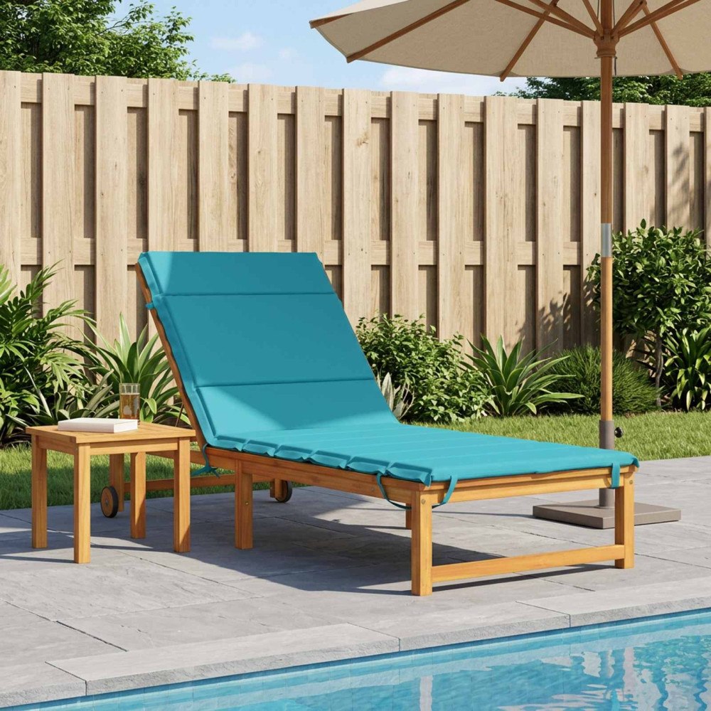 vidaXL Solstol Kudde GEMERT 100% Polyester Turkos 200 x 80 x 3 cm
