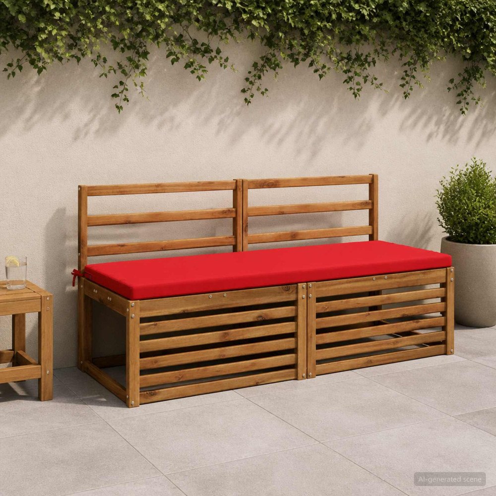 vidaXL Bänk kudde SOEST 100% Polyester Röd 140 x 50 x 5 cm