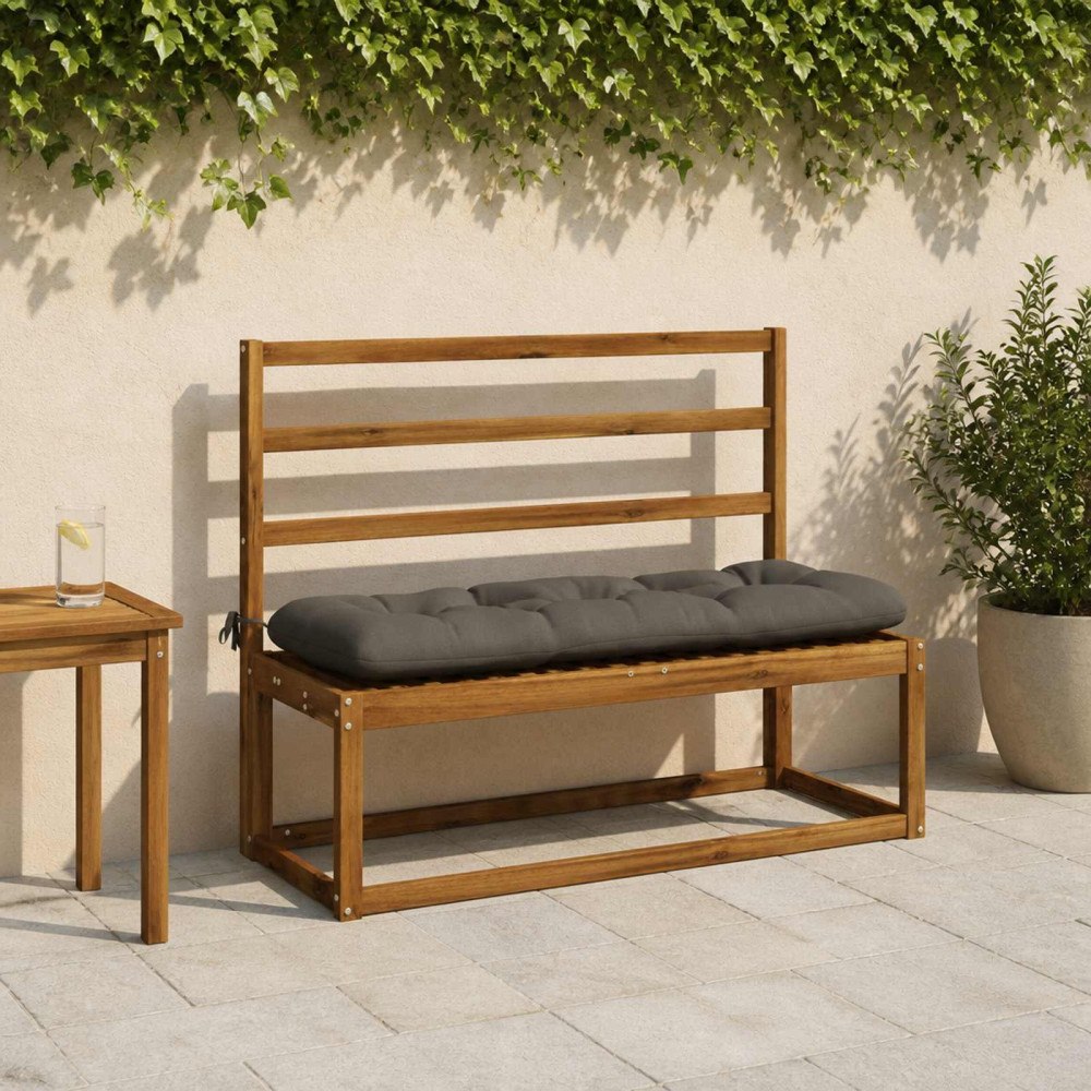 vidaXL 2-delade Bänk Kuddar VIANEN 100% Polyester Grå 100 x 40 x 12 cm