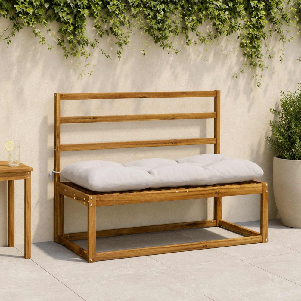 vidaXL 2-delade Bänk Kuddar VIANEN 100% Polyester Vit 110 x 50 x 12 cm