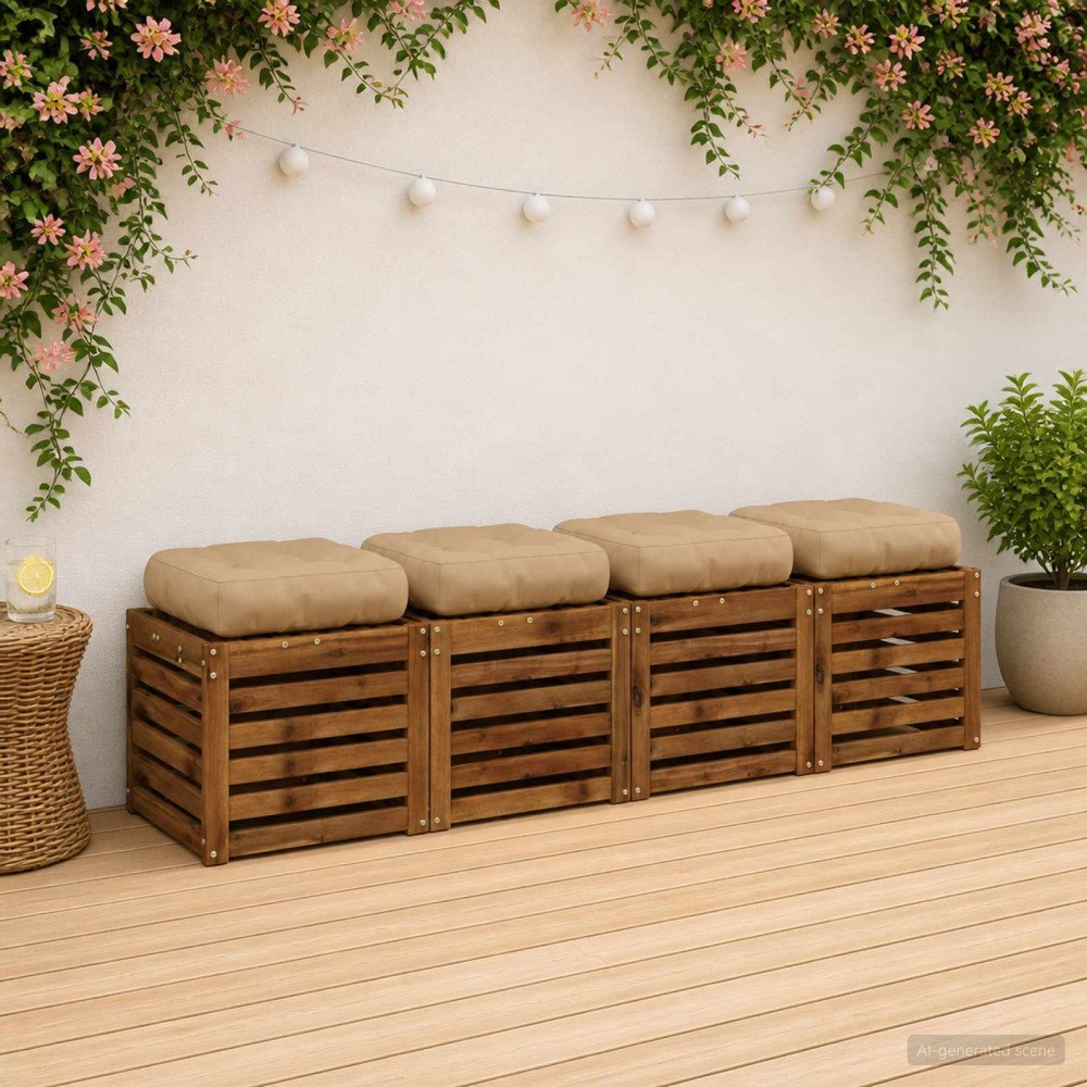 vidaXL 4-delade Sittdynor VIANEN 4 st 100% Polyester Sand