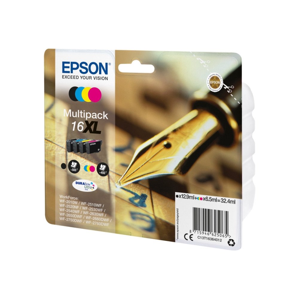 EPSON Bläckpatron EPSON T1636 C13T16364012, 500 sidor, Cyan/Gul/Ma...