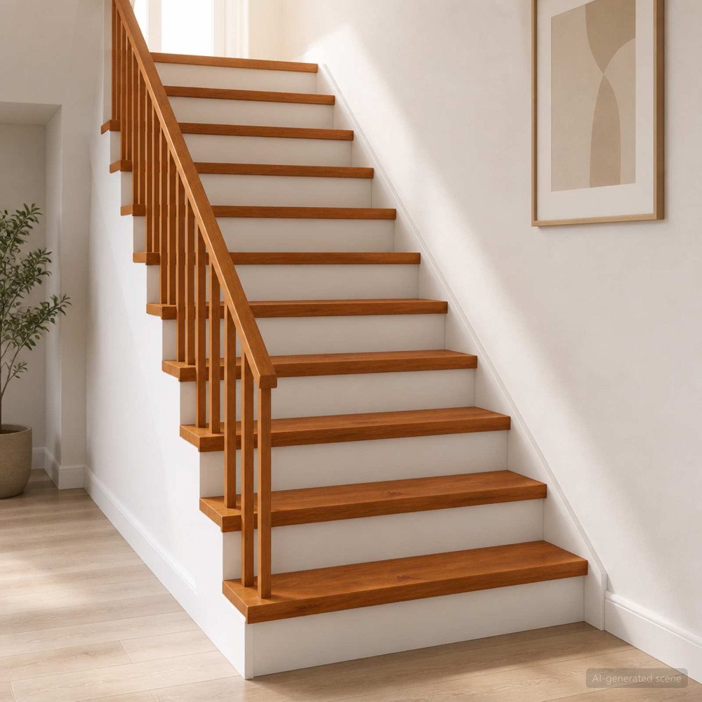 vidaXL Trappsteg 8 st 110 x 25 x 2 cm Brun Massivt Ekträ