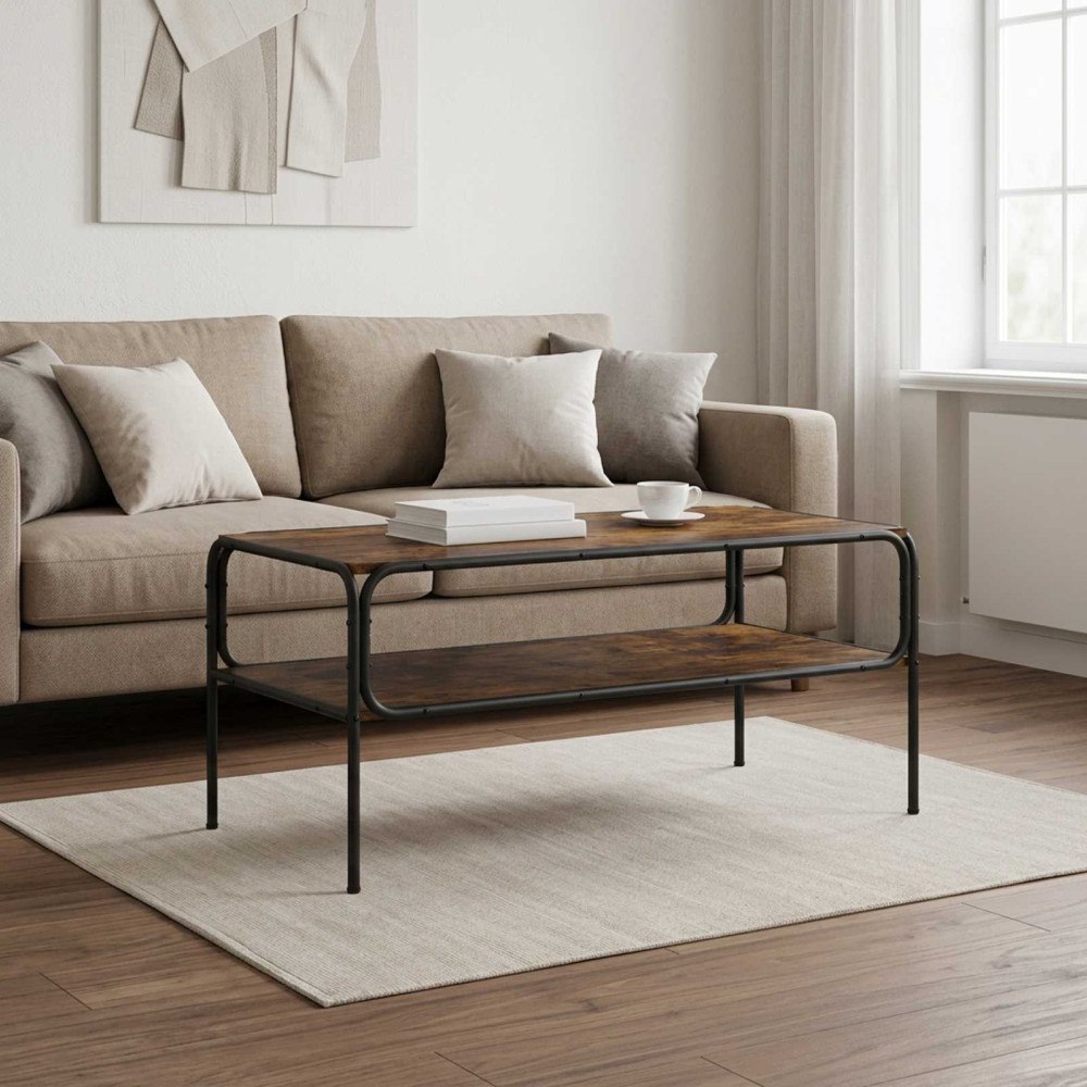 vidaXL Sidobord Rökt ek 100 x 50 x 46 cm Konstruerat trä